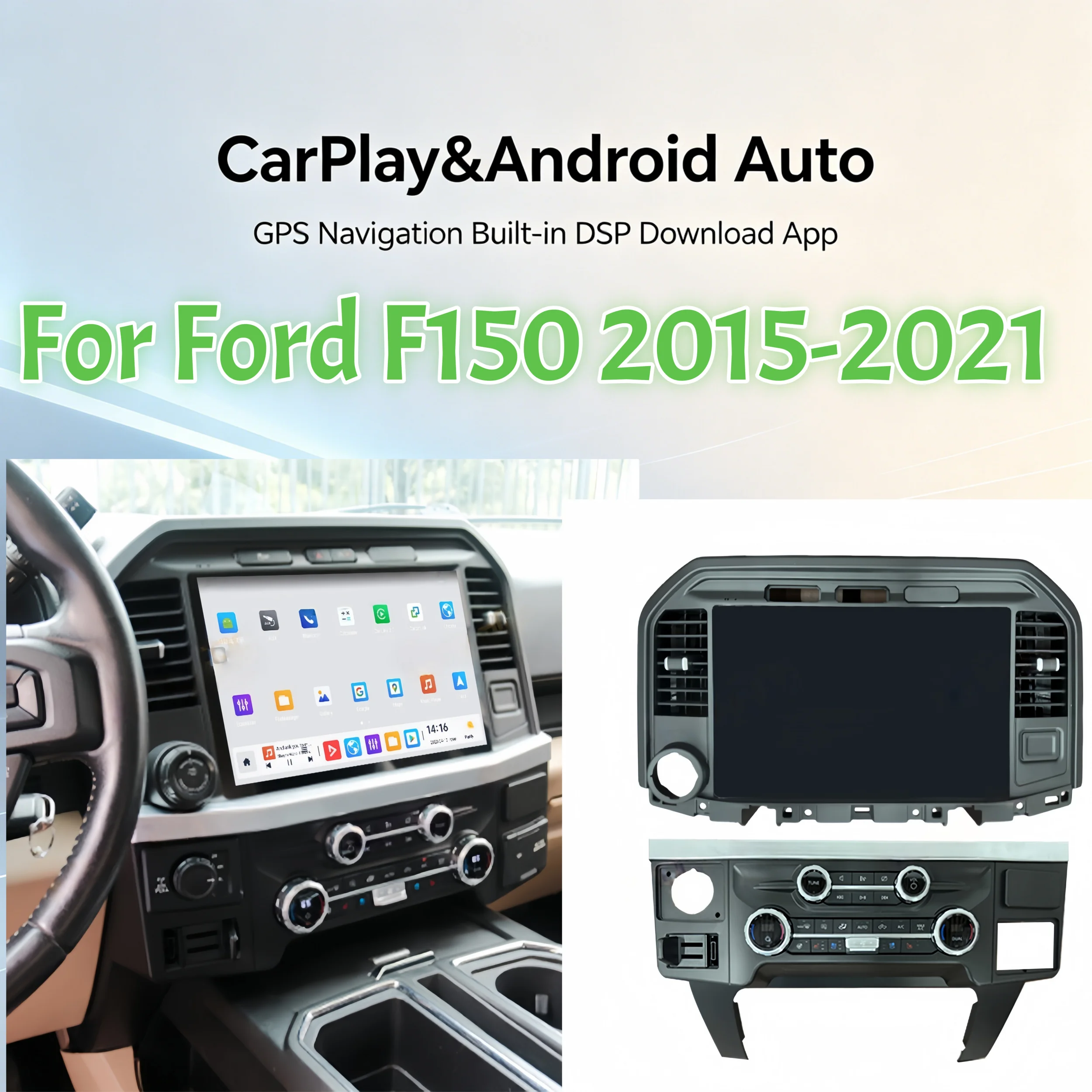 

13,3-дюймовый автомобильный радиоприемник Android 13 для Ford F150 2015-2021 с CarPlay, GPS-навигацией, стереосистемой, мультимедиа и функцией записи