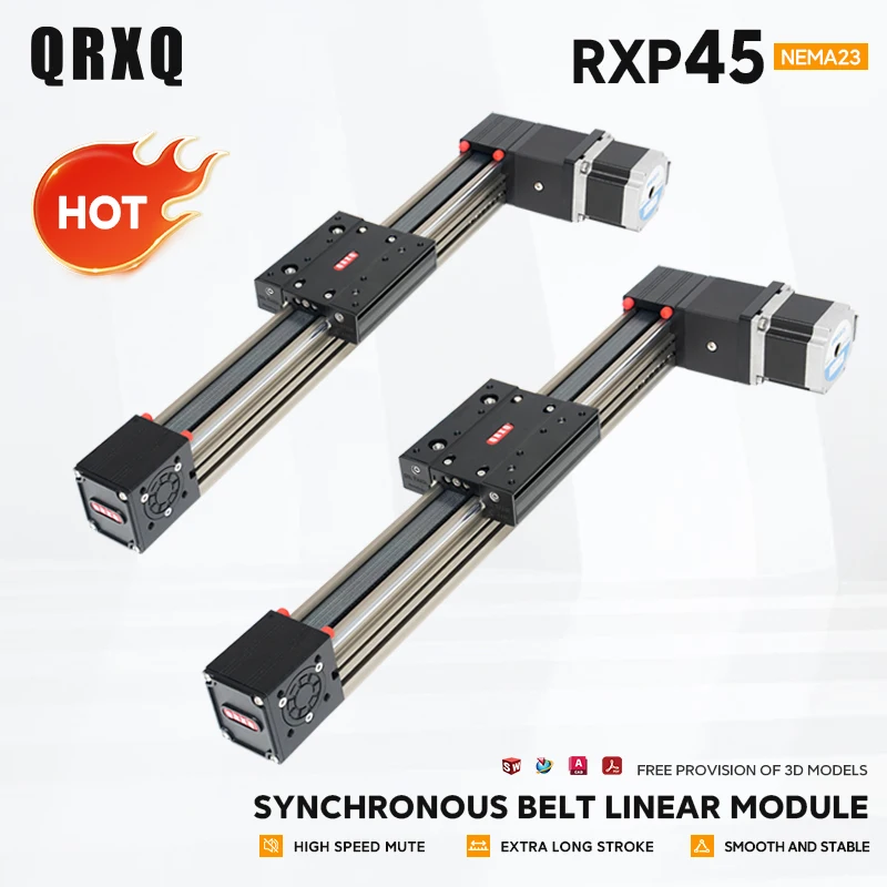 

RXP45 Stepper Motor Mobile Guide Rail Sliding With Different Fold-back Installation of Motor Belt Linear Module