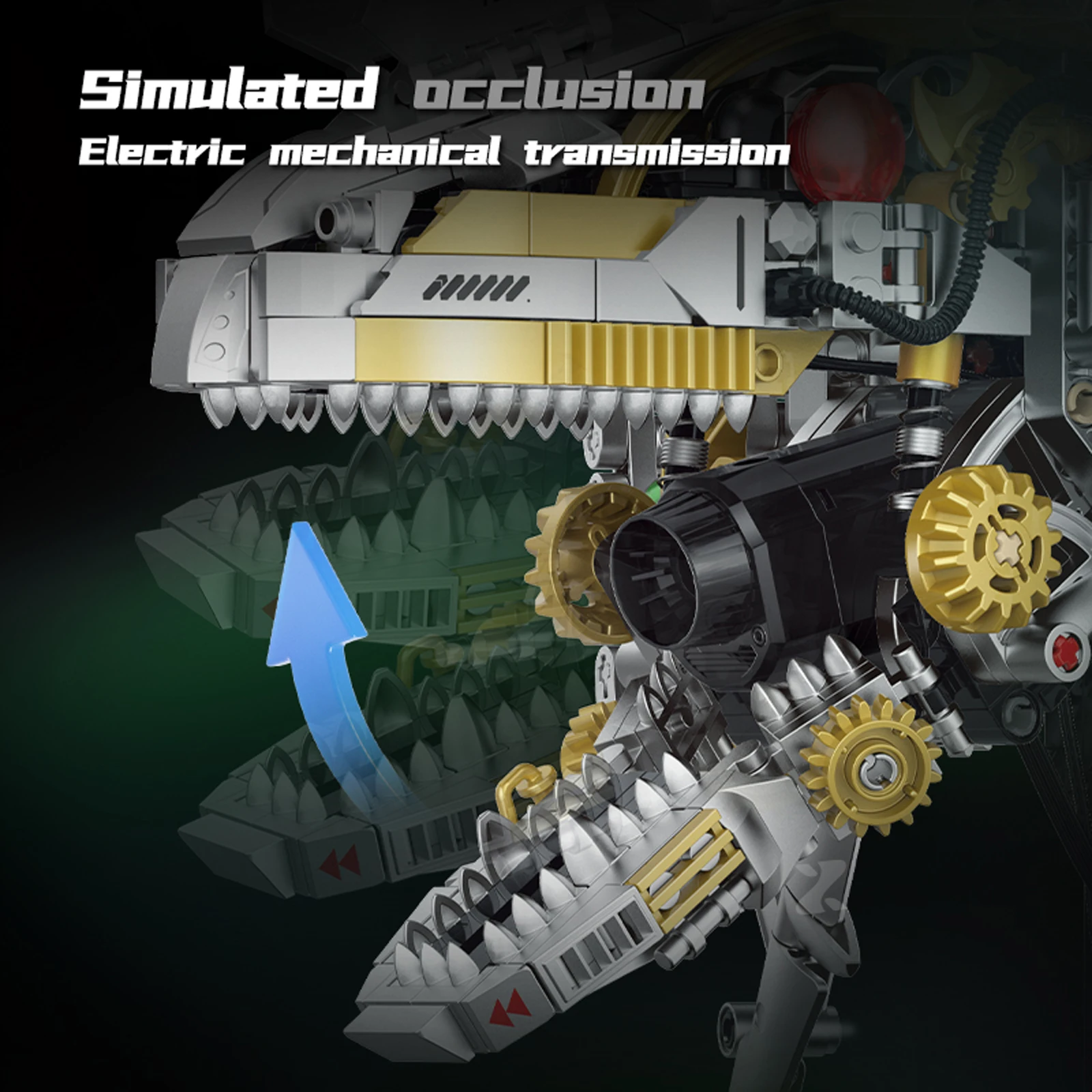 XZ0008 953 Uds. Kit de modelo de calavera Dilophosaurus, serie mecánica ensamblada de partículas pequeñas, adornos de bloques de construcción, regalo de vacaciones para niños