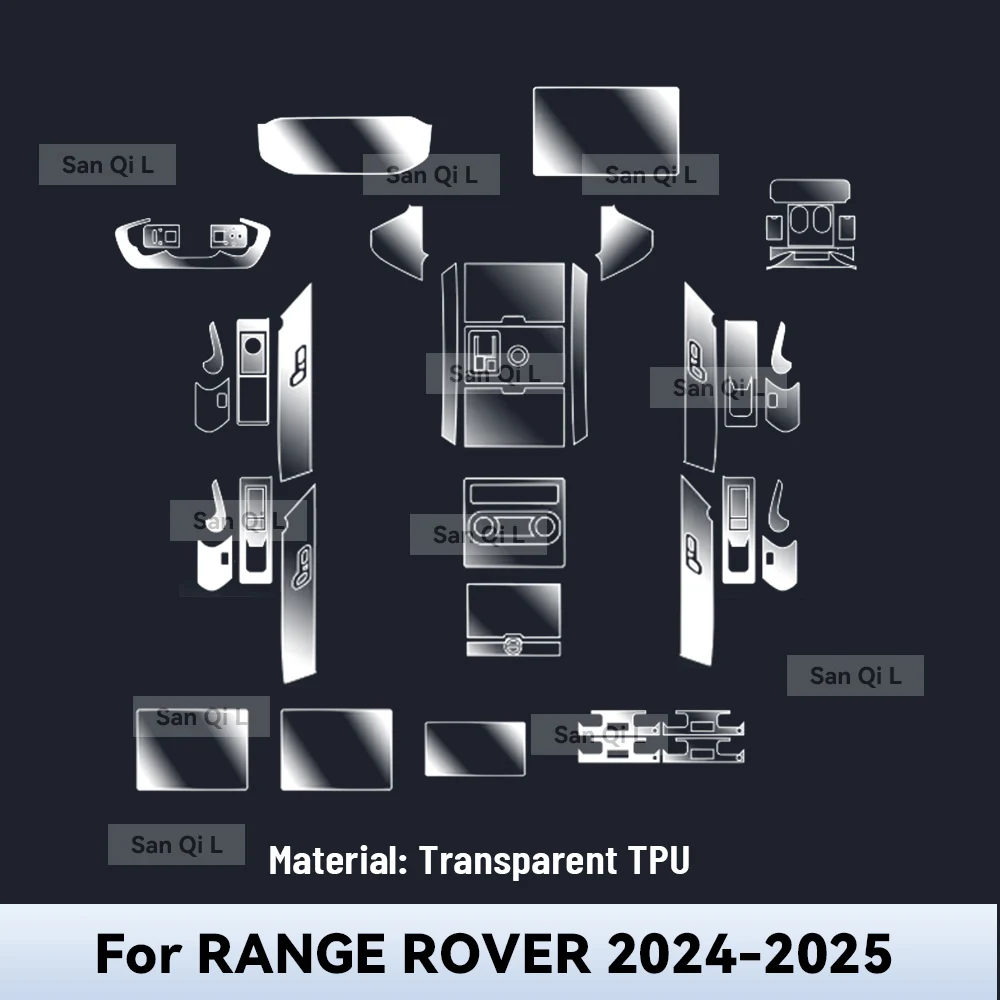 For RANGE ROVER 2024 2025 TPU Car Navigation Screen Film Gearbox Protective Sticker Anti-scratch Interior Accessories