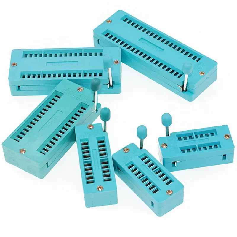 1Pcs/Lot 14 16 18 20 24 28 32 40 P Pin 2.54 MM Green DIP Universal ZIF Socket Test Solder Type IC Lock Seat Zif Socket