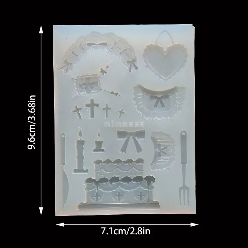케이크 원피스 실리콘 에폭시 송진 몰드, 송진 금형, 보석 몰드, DIY 모양 액세서리