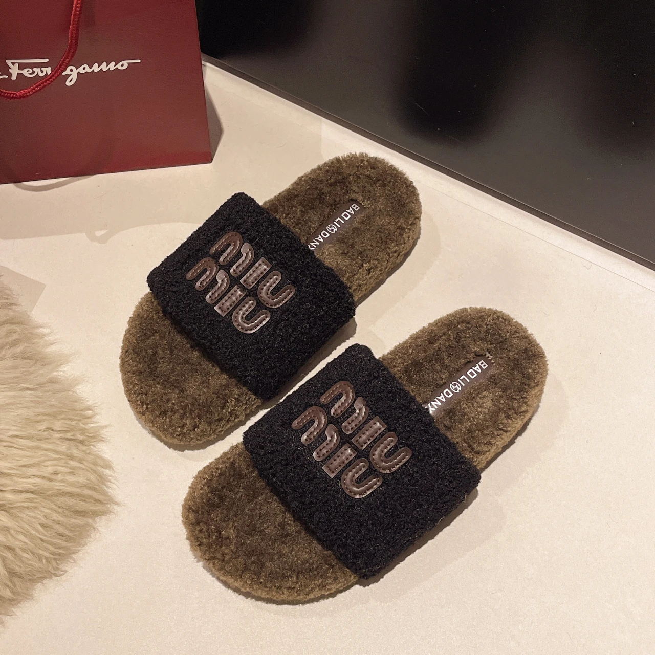 2024 winter lazy slippers trendy fashion warm new slippers women cotton slippers open-toed shoes women\'s slippers
