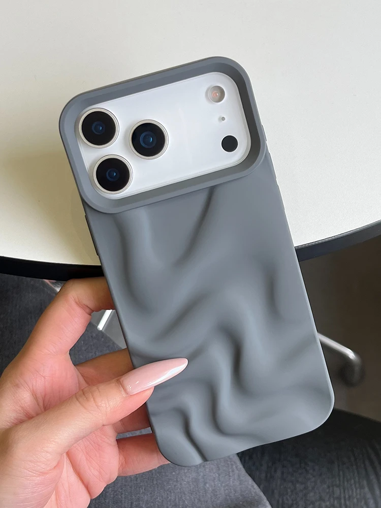 Stilvolle 3D-Wellen-Handyhülle mit glänzendem, pinkfarbenem Rückenteil für iPhone Air 11 12 13 14 15 17 18 Pro Max – Detail 31