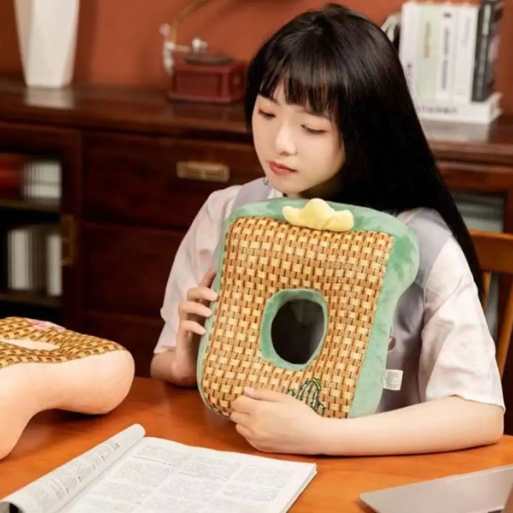 Cool Mat Summer Nap Pillow Double-sided Hollow Breathable Office Plush Pillow Hand Hold Cartoon Cute Animal Neck Pillow