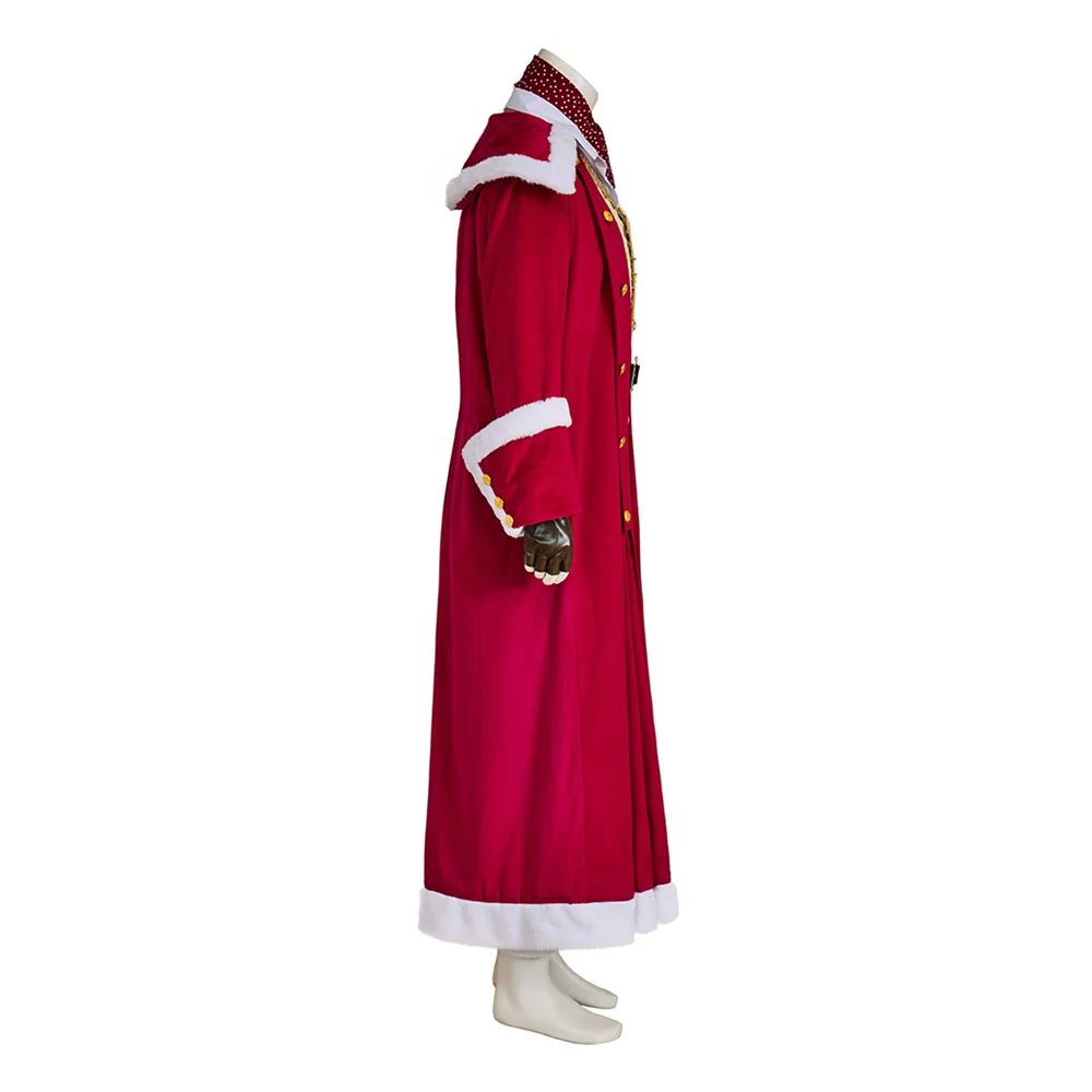 Medieval Christmas Santa Claus Cosplay Costume  Red Jacket Suit Full Set Stage Performance Outfit