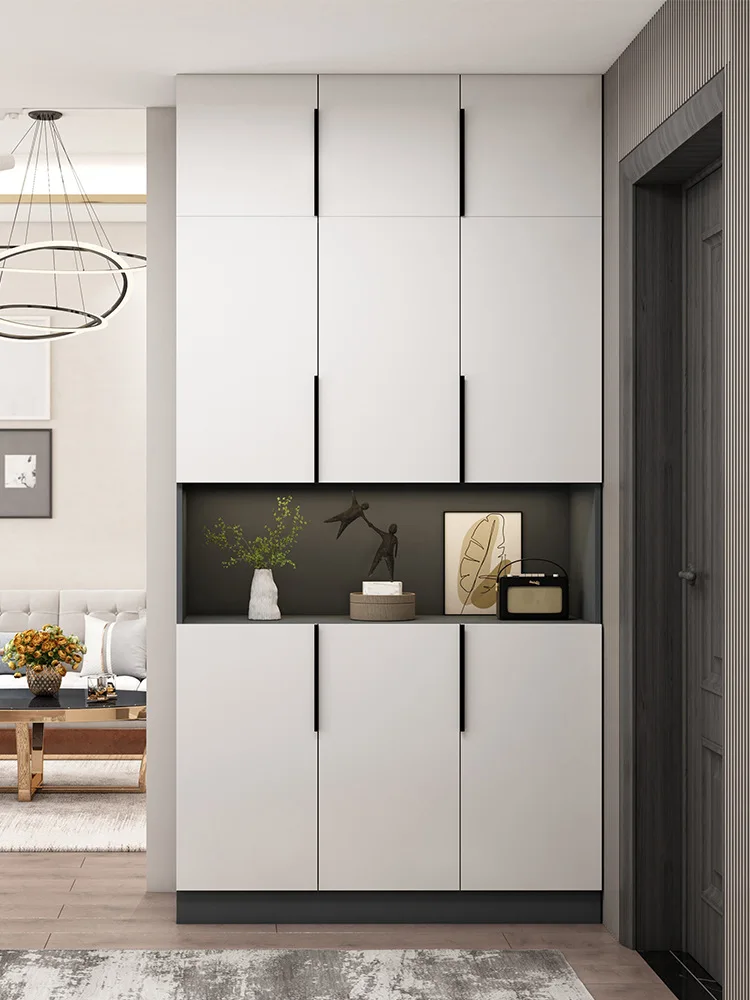 

Шкаф для обуви, высокая стоячая дверь, высокий вход в шкафу, простой и современный шкаф в вестибюле, настенный вход