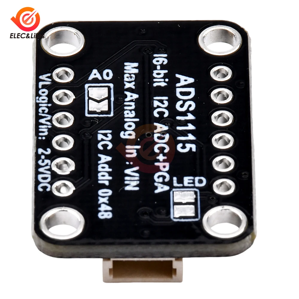 ADS1115 16 بت I2C وحدة الدقة ADC 4 قناة مجلس التنمية برو كسب مكبر للصوت 2.0 فولت إلى 5.5 فولت ل اردوينو التوت فطيرة