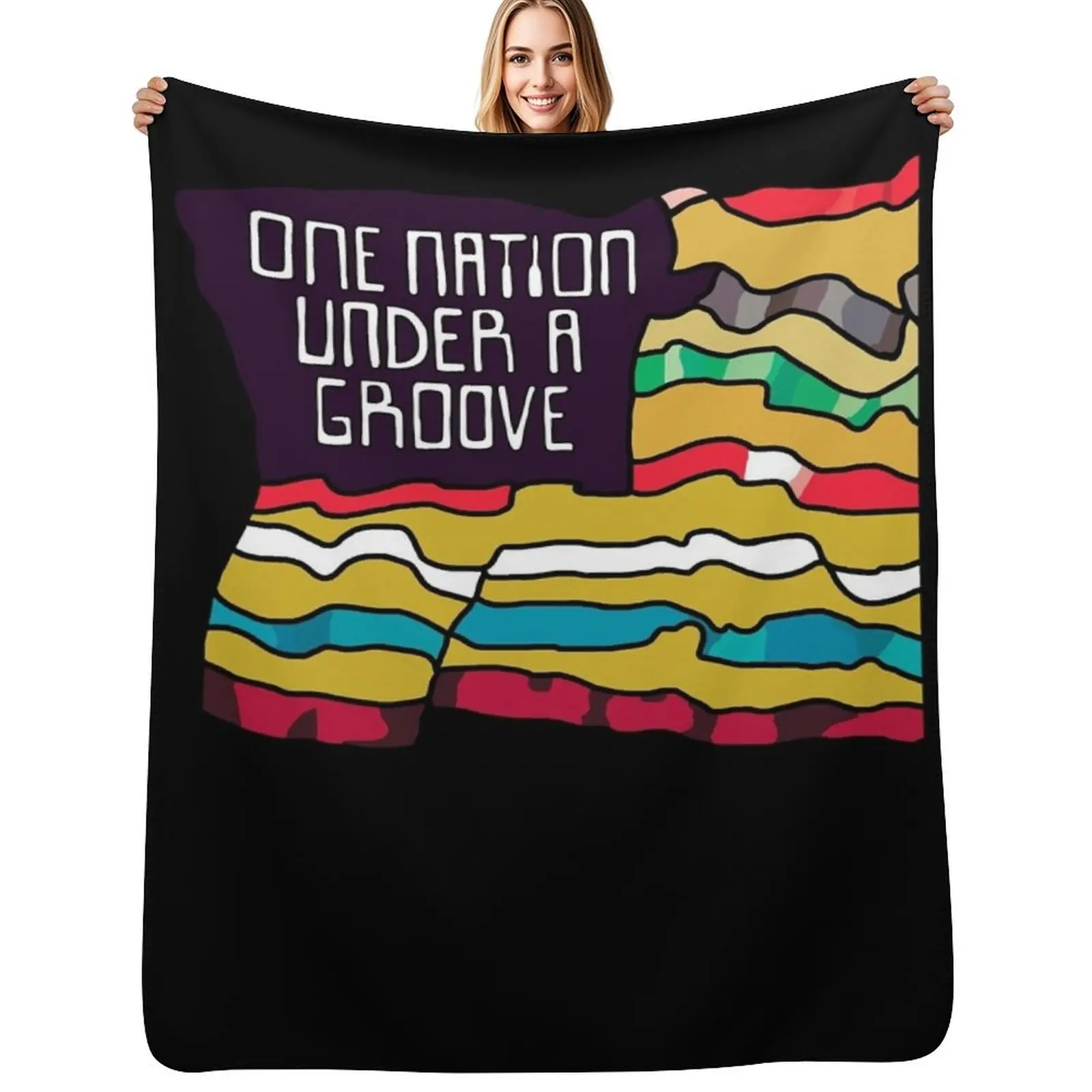 

One Nation Under A Groove Funkadelic Quote Throw Blanket Multi Use Warm Blanket for Living Room Bedroom