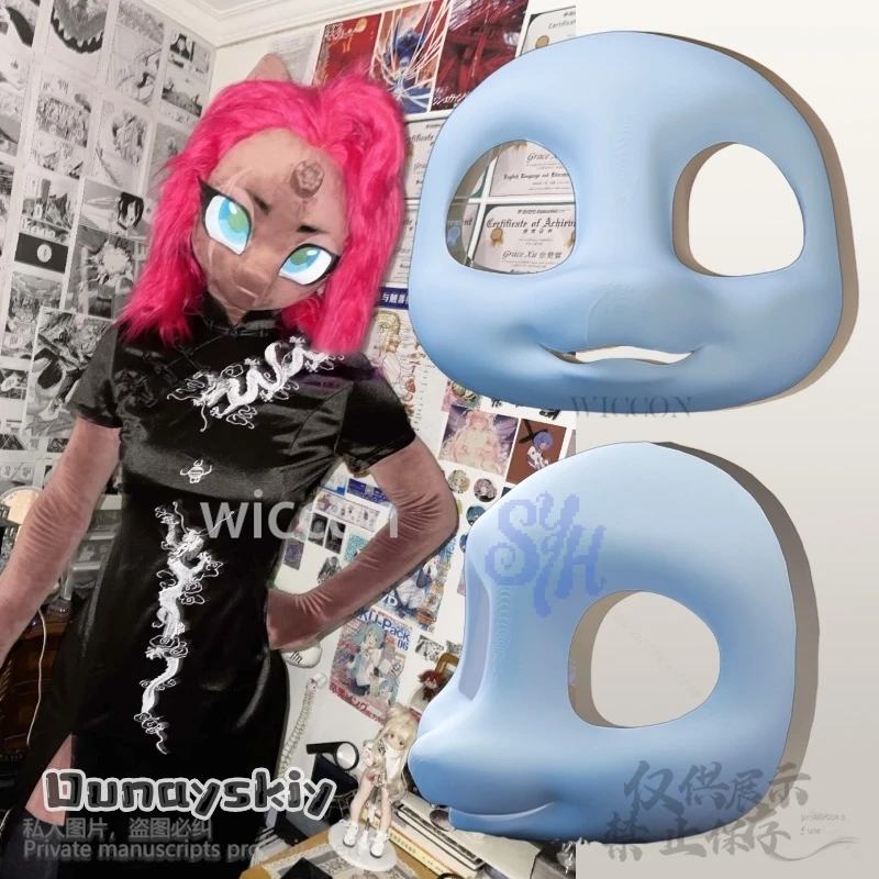 الحصان Fursuit قاعدة تأثيري أنيمي فروي Furrsuit كيغ رئيس الوحش دعوى الجمجمة Kawaii Jirai Kei اكسسوارات Kigurumi حفلة الهالوين