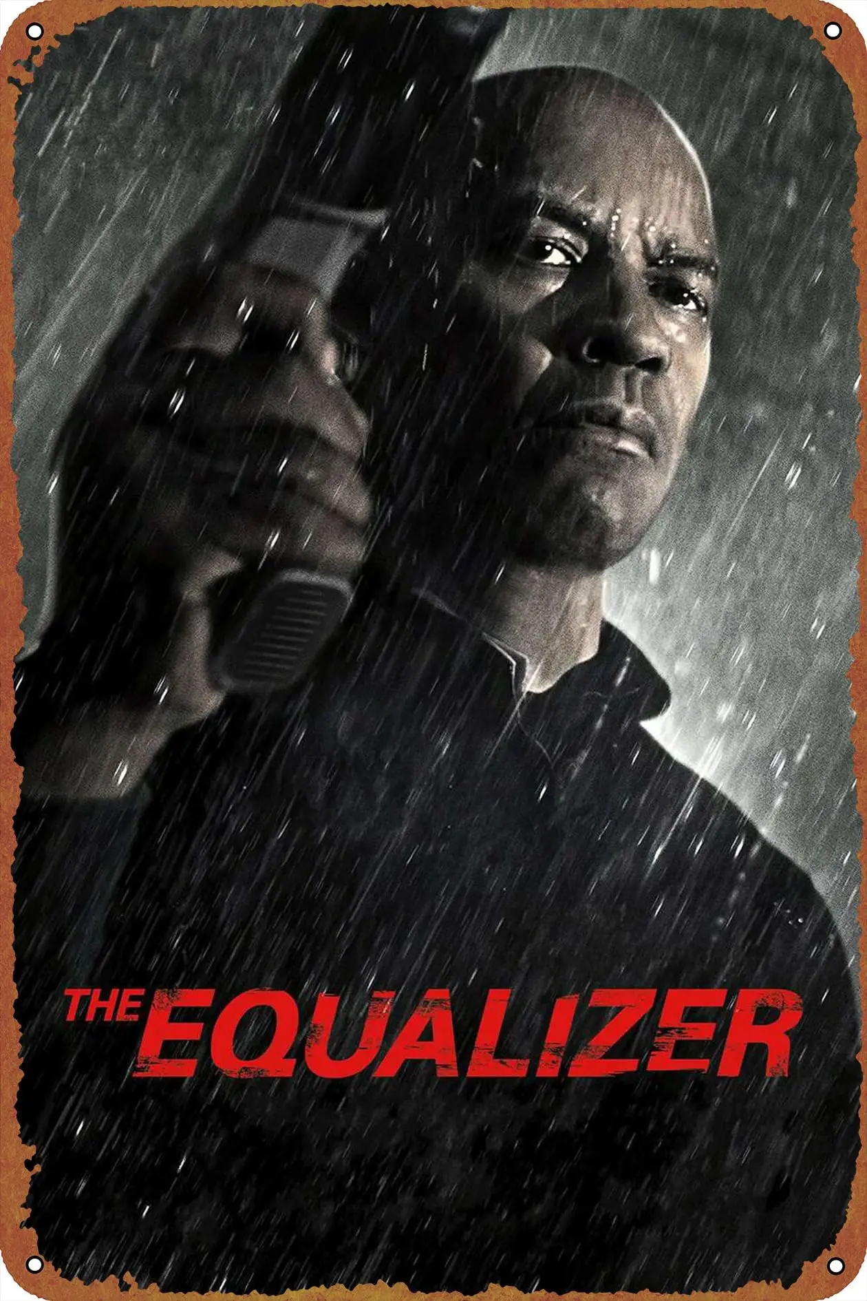 The Equalizer Movie Poster Tin Sign Metal Sign Retro Wall Decor for Home Gate Garden Bars Restaurants Cafes Office Store Pubs Cl