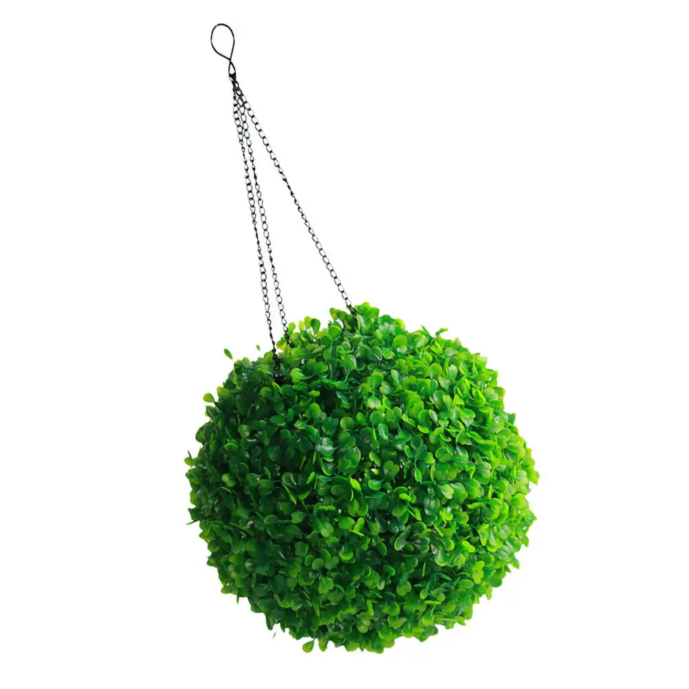 1Pcs Solar Light Ball Hanging Lamp Grass Simulation Pendant Lamp Garden Yard Outdoor Decor Creative Ball Shape Solar Hanging