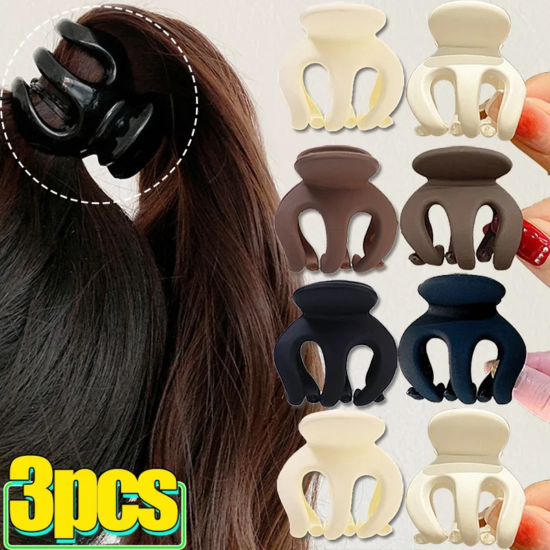 Solid Colors Small Hair Claw Clips Fashion Simple Women's High Ponytail Fixator Mini Hair Grabbing Hairside Headwear Accessories