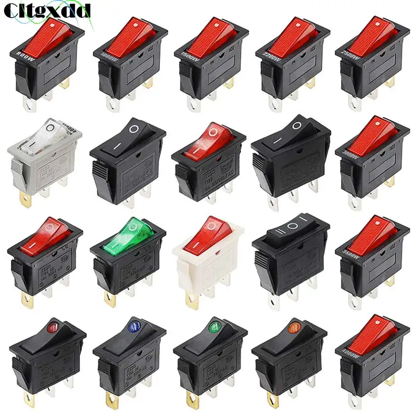

1pcs KCD3 Rocker Switch ON-OFF ON-OFF-ON 2 Position 2Pin 3Pin Electrical Equipment With Light Power Switch 16A 250V 20A 125V AC