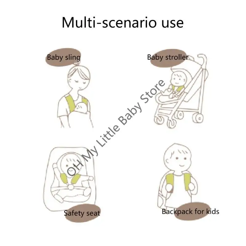 أغطية أحزمة الأمان M76C للأطفال، غطاء وسادة لحزام الأمان، وسادة رقبة لمقعد السيارة للأطفال الرضع #1