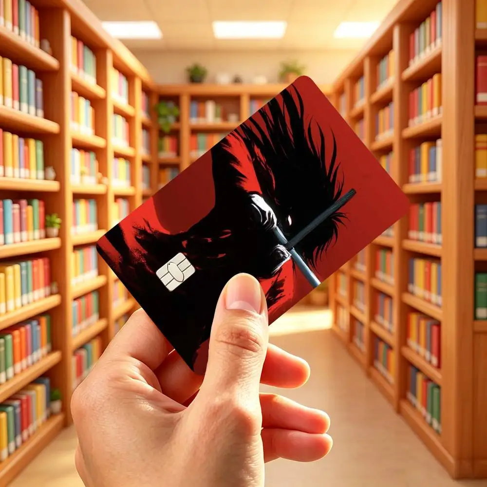 Cool Anime H-Hellsing Ultimate Credit Card HD Stickers Small Chip Waterproof Sticker Game Card Decal Gift