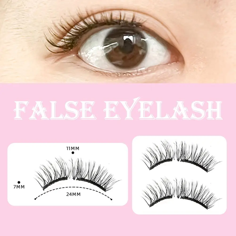 Miękkie magnetyczne rzęsy bez kleju, naturalny objętość, pełne rzęsy na pasku z magnetycznymi pęsetami, wielokrotnego użytku do codziennego użytku C6E8