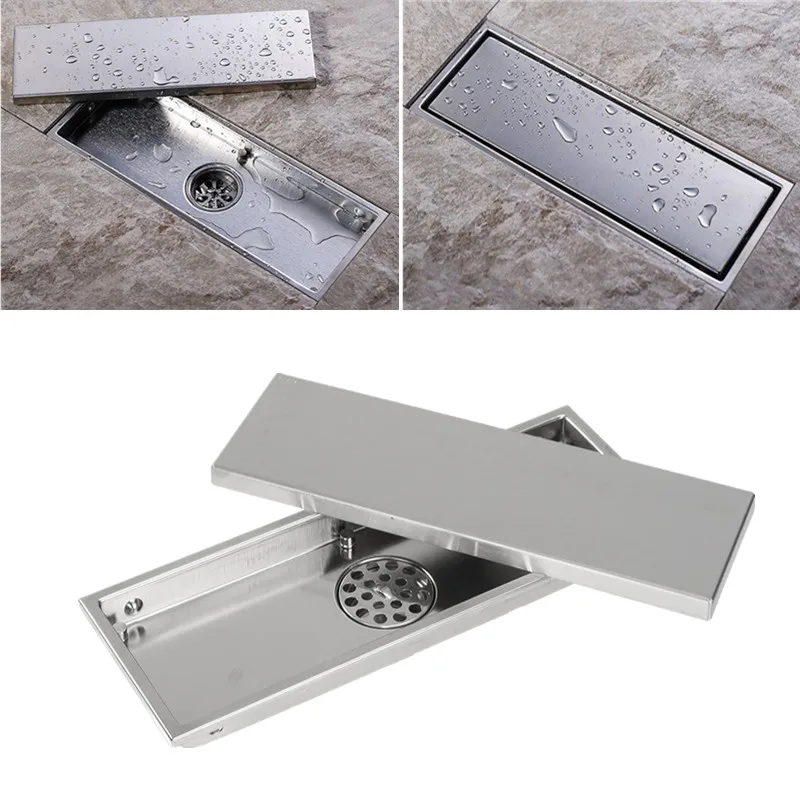 

Stainless Steel Bathroom Floor Drain Linear Long Shower Waste Drainer Grate