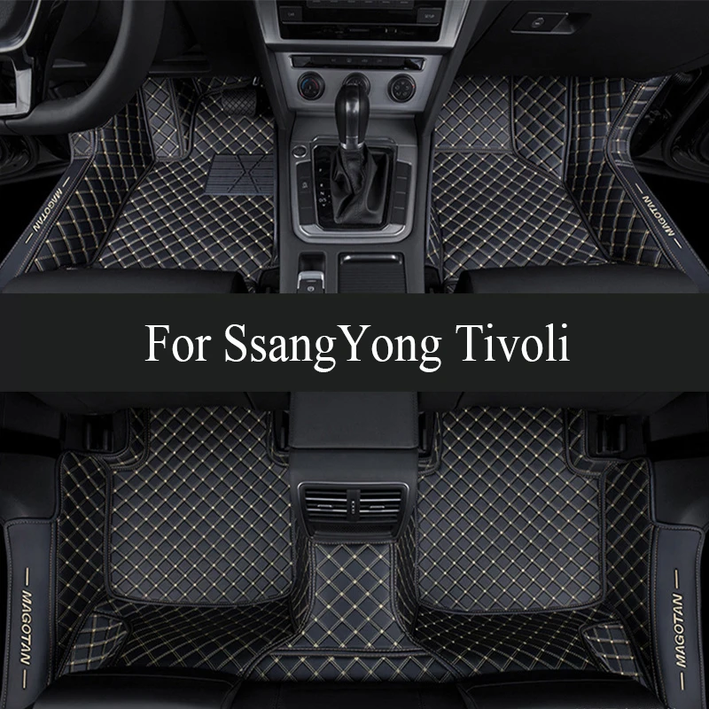 

Car Floor Mats For SsangYong Tivoli XLV Air Grand LUVi 2015~2022 Protective Pad Luxury Mat Rugs Leather Carpets Car trunk mat