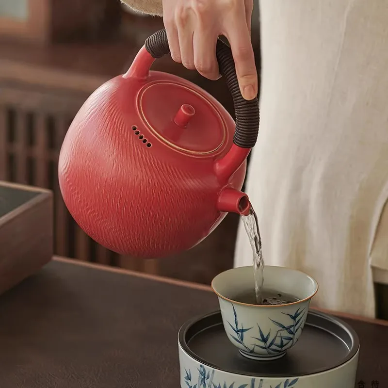 Large Capacity Electric Ceramic Stove with Lifting Beam Boiling Tea Pot Charcoal Fire Tea Pot Tea Making Ceramic Tea Set