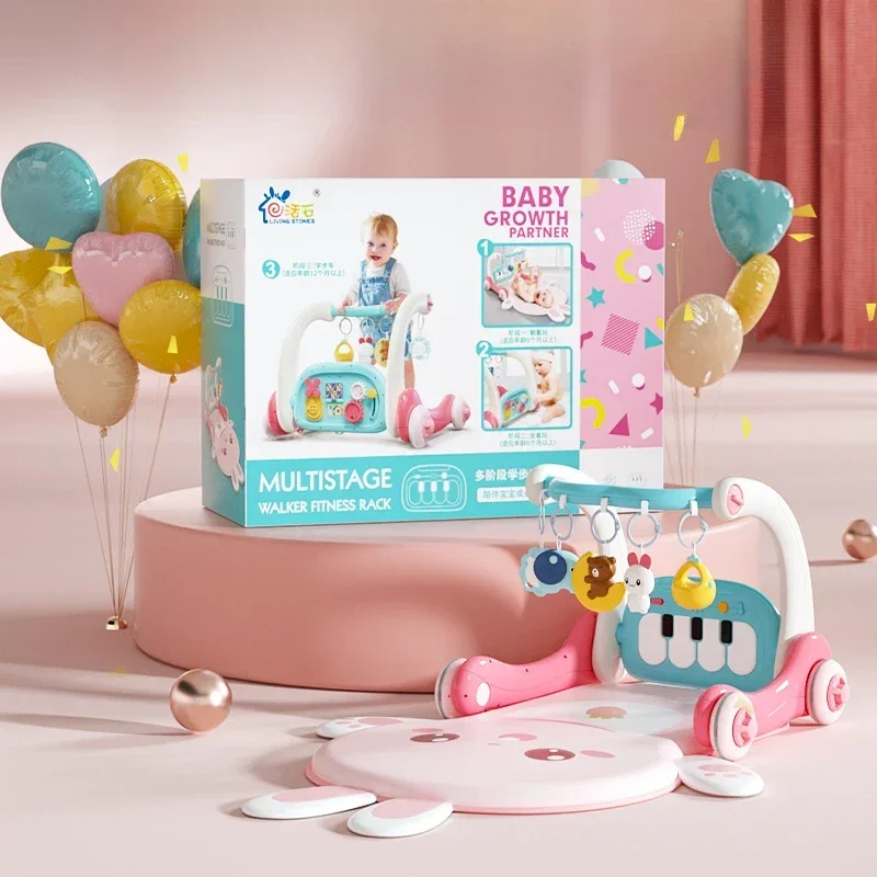 

Newborn Sensory Play Piano Mat‌ - 6-in-1 Fitness Walker Toy with Removable Frame & Music Lights for Toddlers 0-18 Months