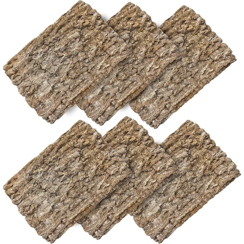 

6PCS Cork Terrarium Background 15.7x11.8in Natural Large Cork Bark Backdrop Reptile Climbing Mat Tank Habitat Decor for Spider L