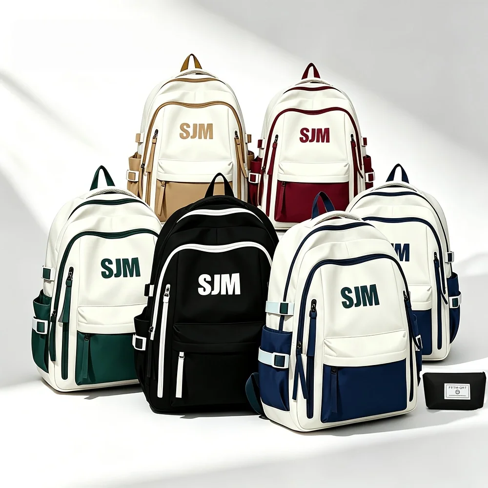 5PCS 15.5 Inch Laptop Backpack Set with 180° Full Opening Separate Shoe Pocket Durable Dust-proof Design for Business Travel Outdoor Sports