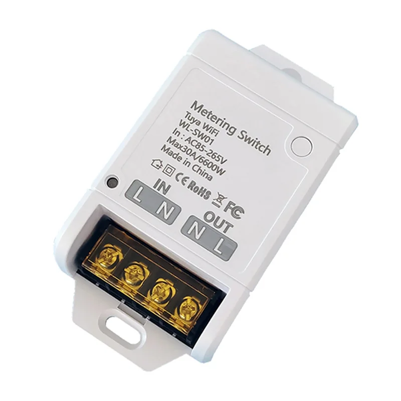 

B47C Мониторинг мощности Tuya Wi-Fi 30A Релейный модуль 85-265 В Умный переключатель Контроллер домашней автоматизации для Alexa Google Home