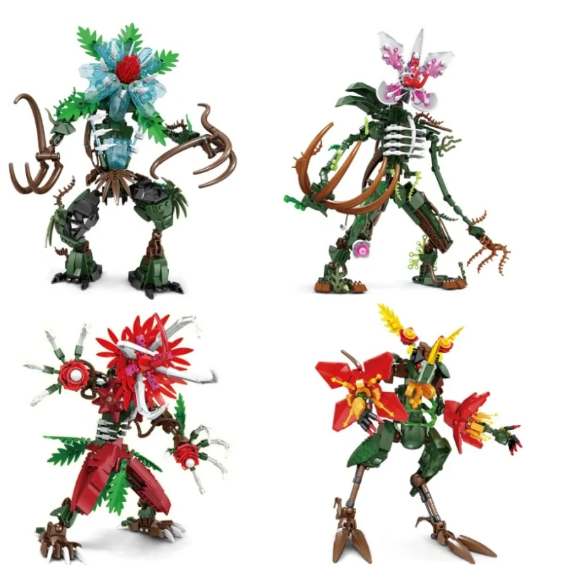 New Orchid Monster Flower Bogey Freak Character Roles Figure Building Blocks Kit for Movie Bricks Model Kids Halloween Toy Gift