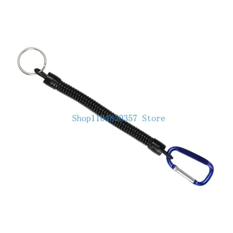 5Pcs Coiled Fishing Lanyards with Carabiner Retractables Fishing Lanyards Coiled Tethers Secure Tackle Tool Easily Use