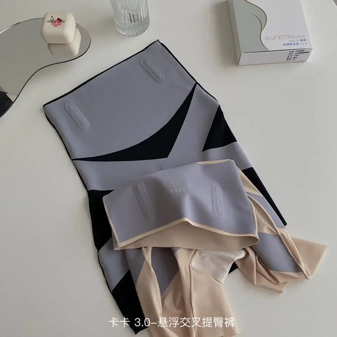 엉덩이 리프터 Shapewear 플랫 배꼽 팬티 트레이너 원활한 반바지 여성 크로스 바디 쉐이핑 스포츠 복서 슬리밍 안전 바지