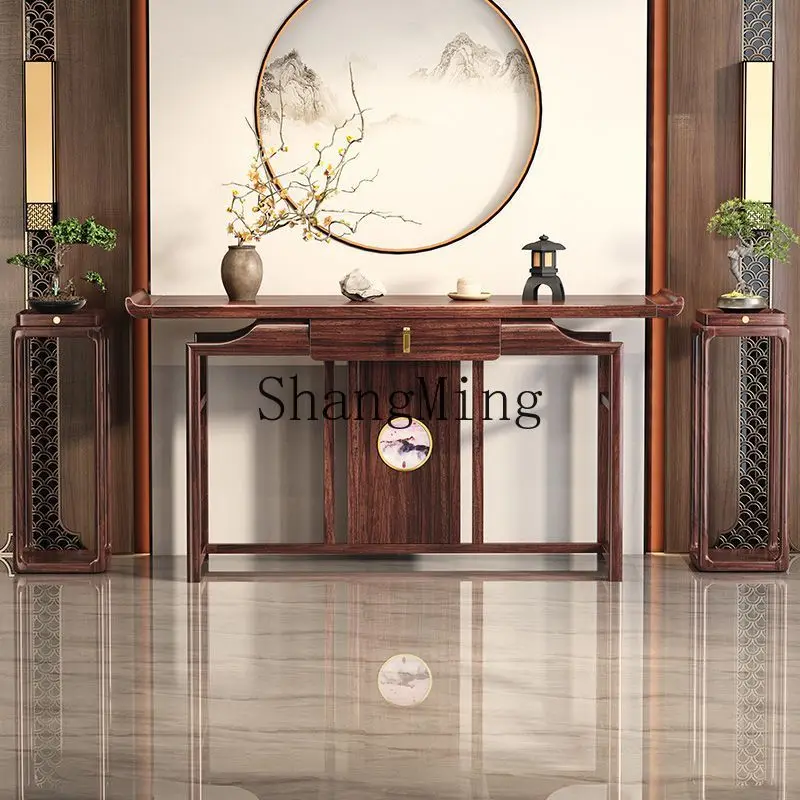 

ZYY new Chinese ebony entrance table against the wall solid wood end view table strip table living room incense