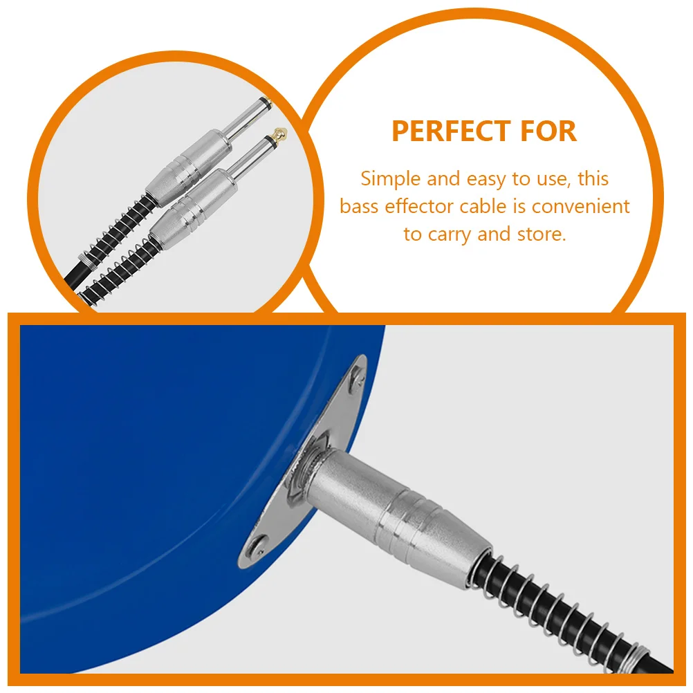 

Guitar Effect Cable 6.35mm Spring Loaded 3M Shielded Audio Line Pedal Patch Cables Electric Bass Connect Wire Musical
