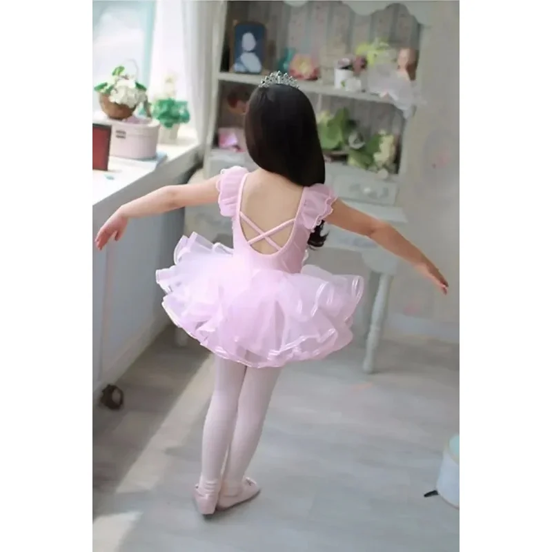 Ropa de Ballet para niños, disfraz de bailarina, tutús de Ballet con descuento, vestido de tutú de Ballet rosa/amarillo, leotardo de gimnasia para niñas, Ropa de baile