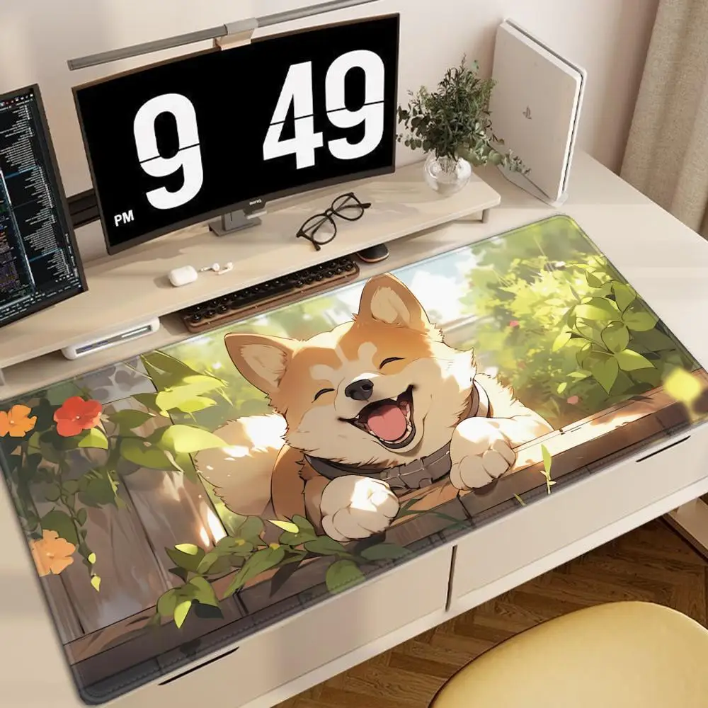 

Anime Corgi Dog Mouse Pad Laptop Yellow Extended Desk Mat XXL Kawaii Cat Dog Paw Keyboard Rug Laptop Gamer Cabinet Soft Mousepad