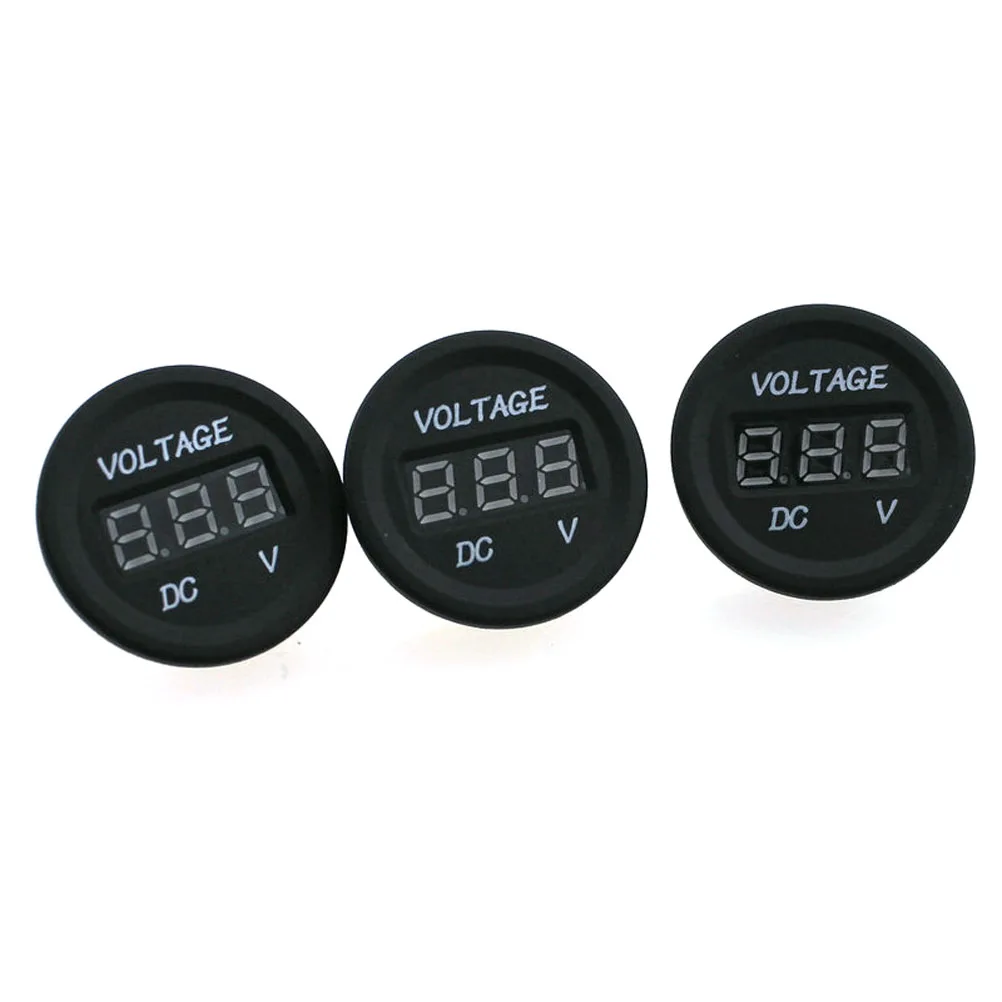 

12V-24V Green Led Digital Voltmeter Car Motorcycle Dc Voltage Meter 6V-30V Measuring Range Reverse Polarity Protection 3.6Cm