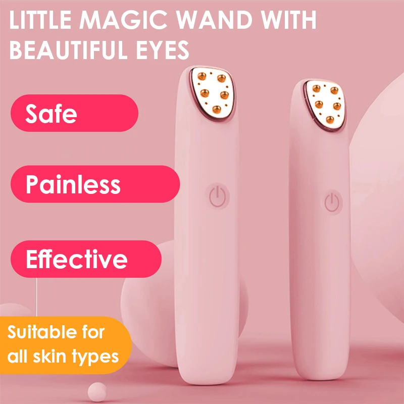 Vibración 45 ℃   Pluma masajeadora de ojos eléctrica, cara delgada, antibolsa, arrugas, radiofrecuencia, cuidado de belleza, elimina las ojeras negras