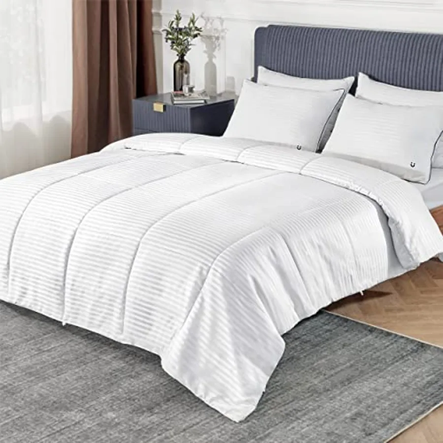 Duvet Insert King Size - Lightweight Comforter, Quilted Cooling Duvet Insert, Down Alternative Summer Comforter with 8 Tabs, Ul