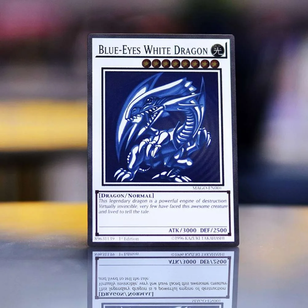 Yugioh Cards Metal Yu Gi Oh Letters Gold Silver Tcg Dark Magician Blue Eyes White Dragon Ra Anime Card Board Game Kids Toys Gift