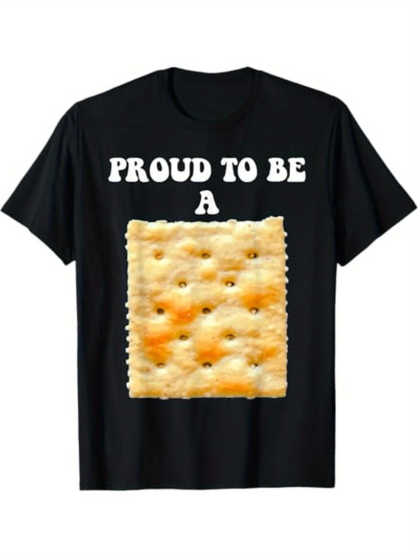 T-shirt umoristica "Proud to Be a Cookie", 100% cotone, nera, design biscotto sale, manica corta, girocollo, perfetta per il Ringraziamento