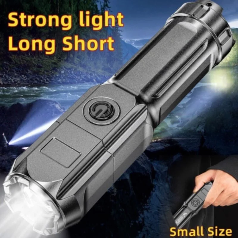 

1/2PCS Strong Light Telescopic Electric Flashlight Portable Multifunctional Telescopic Home Handheld Light