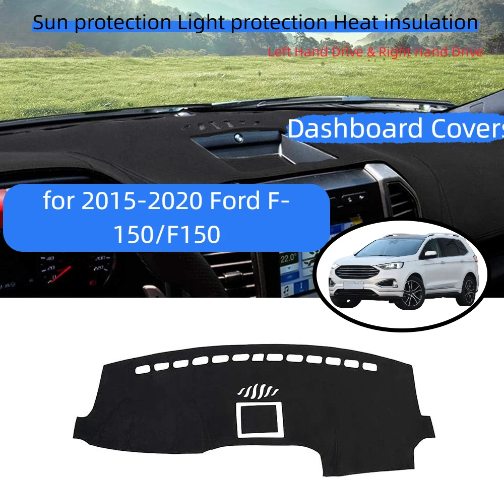 

Flannel Dashboard Cover Mat Accessory For 2015- 2020 Ford F-150 F150, Sun Glare & UV Ray Protection Dashboard pad