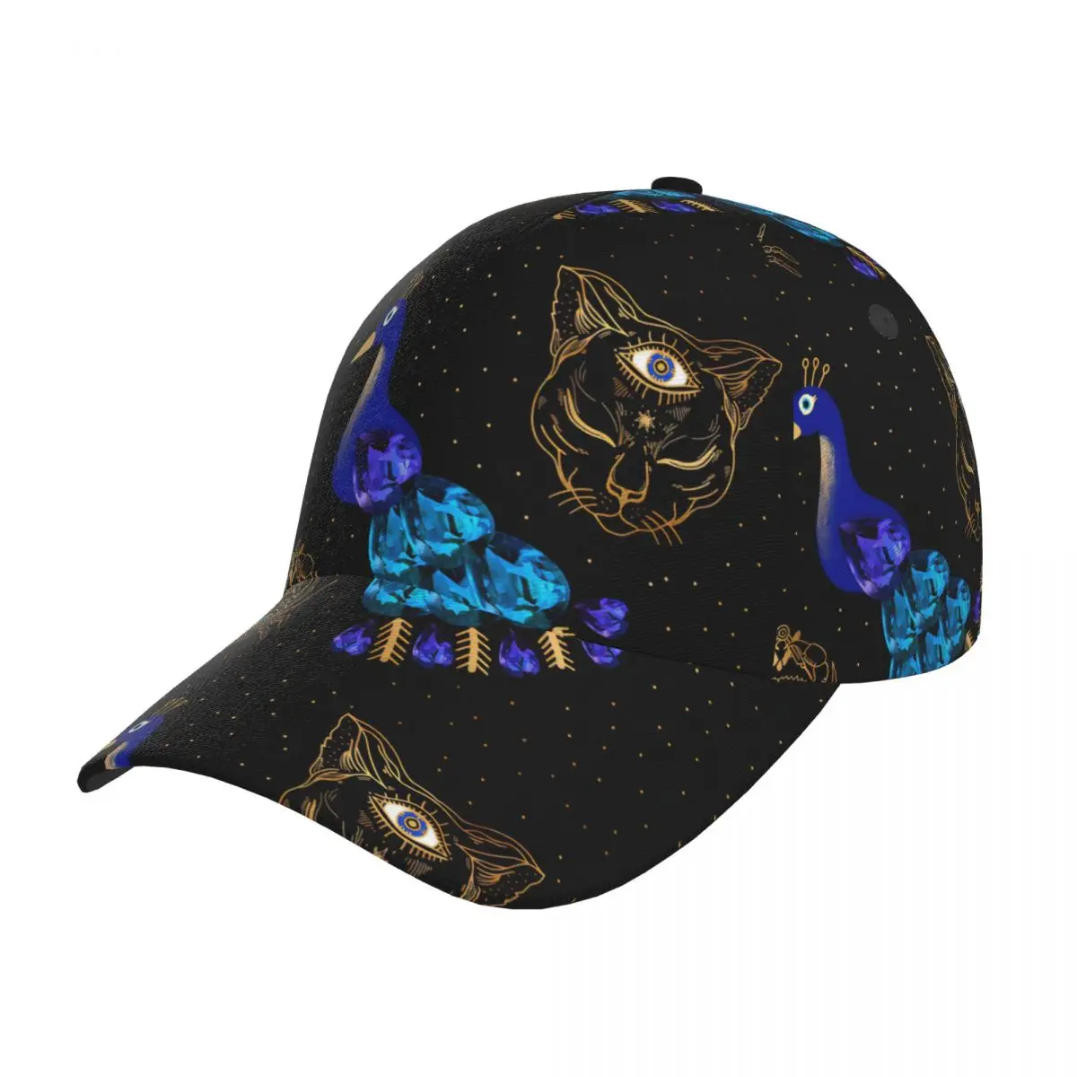 Peacock And Cat Baseball Cap Hat for Men Women Hip Hop Hats