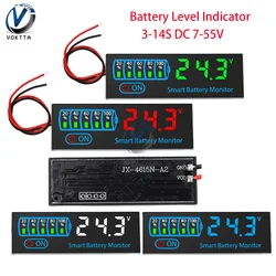DC 7-55V 3-14S Battery Level Indicator Intelligent Battery Capacity Display Board 18650 Lithium Battery Voltage Charging Tester