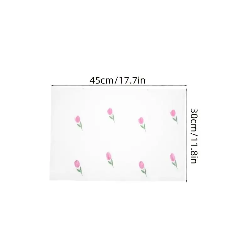 4Pcs Anti-Slip Drawer Liner With Tulip Pattern Waterproof EVA Fridge Pad Anti-oil Kitchen Placemat