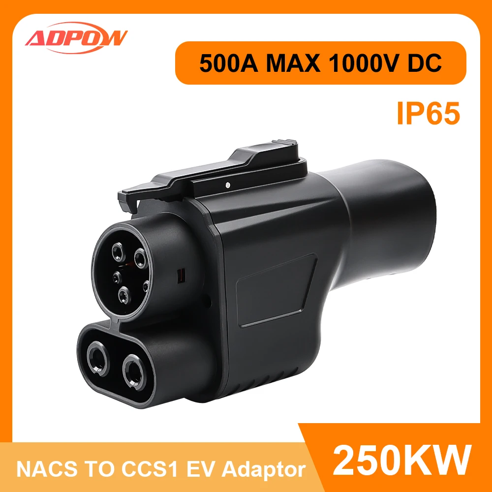 

Адаптер ADPOW NACS для CCS1 EV 500A MAX 1000V DC 250KW для версии Tesla EV Cars Портативные аксессуары для зарядки электромобилей