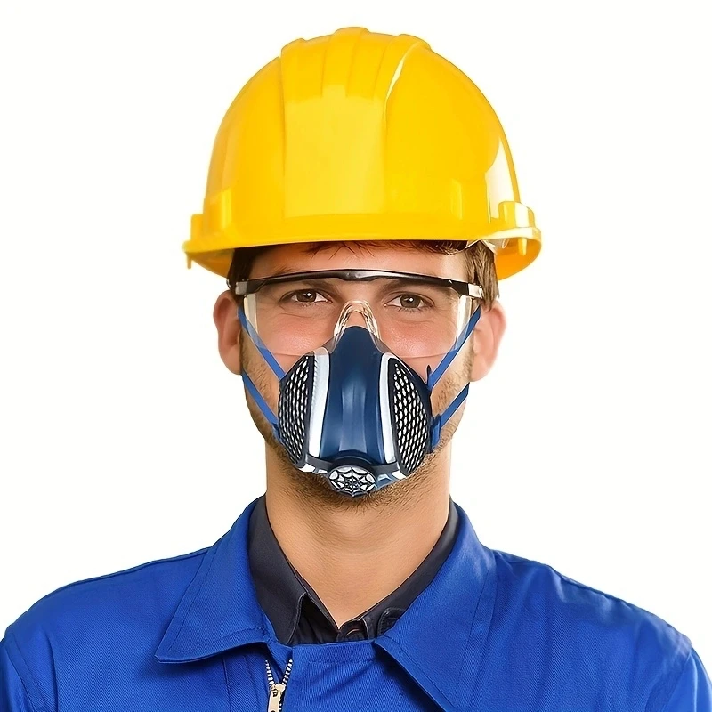Silicone Half Mask Respirator with Replaceable and Reusable Filters,included,for Painting Dust Work Safer Protection Face Mask