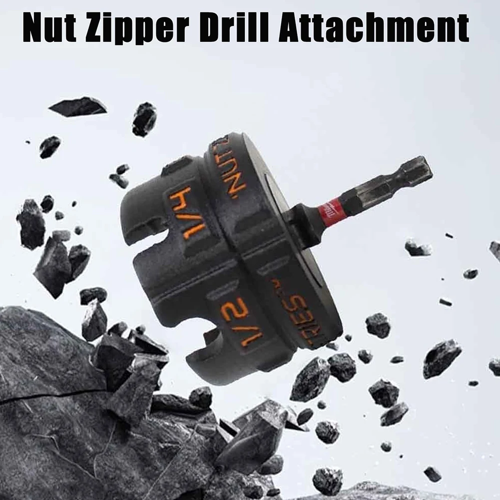 Nut Zip Drill Attachment Multifunction Slotted Wing Nut Spinning Drive Kit Portable Bolt Extractor Tool for Conduit Racks