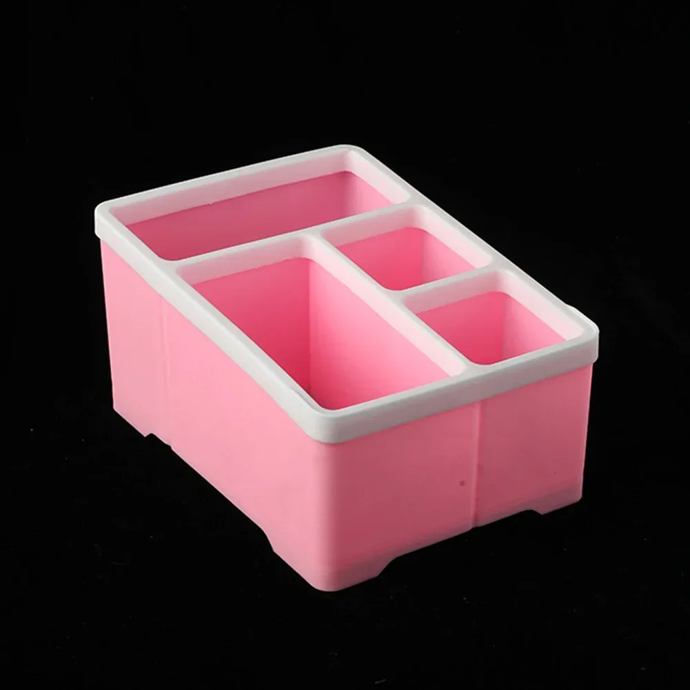 Suporte de Controle Remoto, Telefone e TV Organizer, Stand Shelf Rack, Desk Storage Box, Escova Cosméticos, 4 Compartimentos