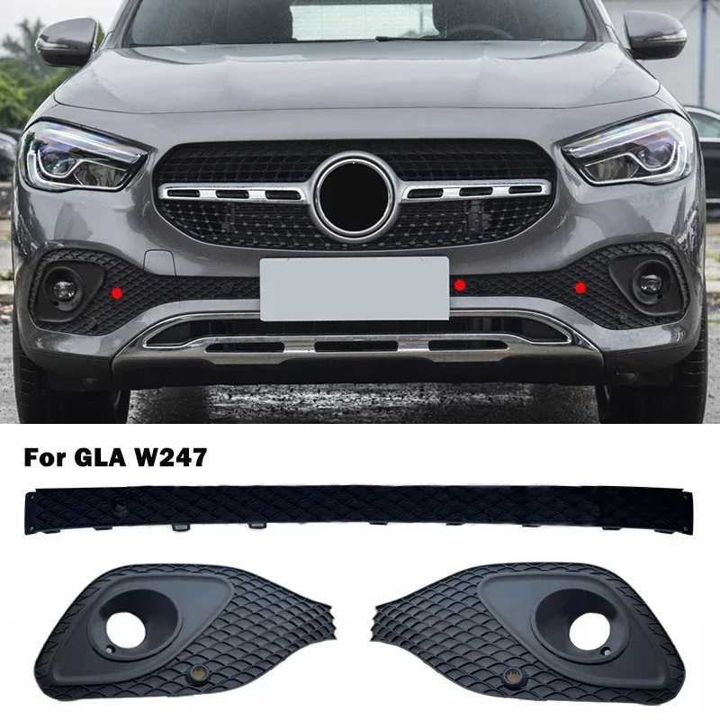 A2478851304 A2478851404 A2478851504 Front Lower Grill Bumper Radiator Grille Fog Lamp Cover For Mercedes Benz GLA W247 H247